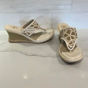 NURTURE Women’s Jenny Wedges. Size 8.5 3”inch heel, Slip on Sandals.